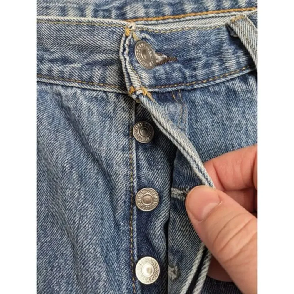 Levis‎ 501 Jeans Mens 36x29 (34X27) Blue Original Straight Denim Button Fly